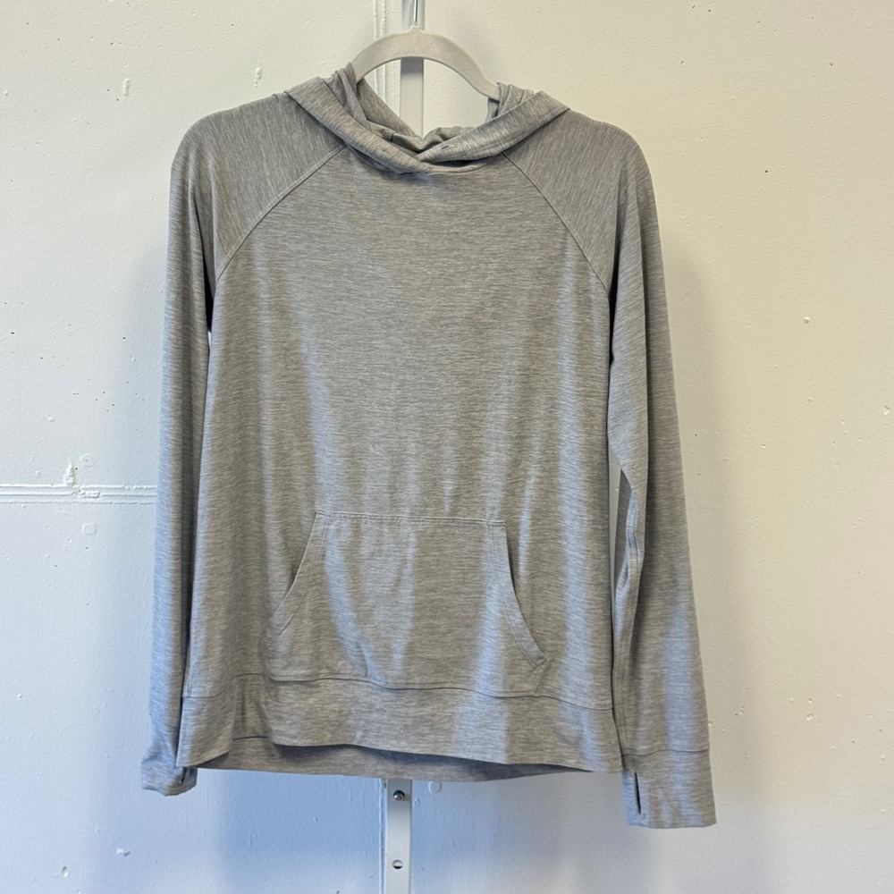 Kyodan Womens Gray Space Dye Activewear Hoodie Pullover Thumbholes Small